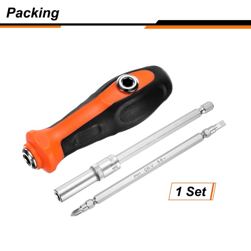 sourcing map SL5/PH2 Double-Ended Screwdriver Bit 1/4" Metric Power Nut