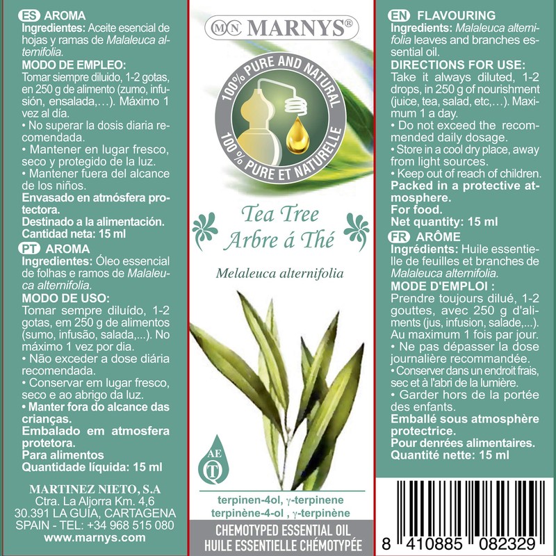 Marnys Tea Tree Oil Essential Cooking Oil 15ml Essential Oil