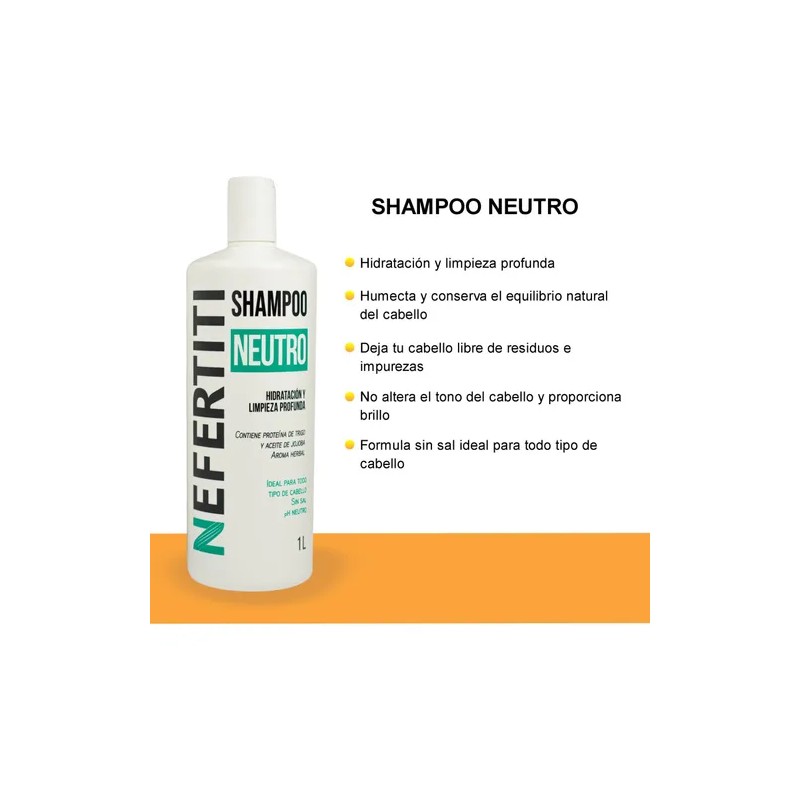 Shampoo Neutro Hidratacion Y Limpieza Profunda Sin Sal 1L