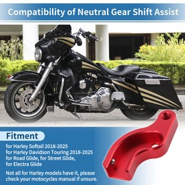 ACROPIX Neutral Gear Shift Assist for Harley Davidson Touring 2018-2025 for Harley Softail 2018+ Motorcycle Neutral Shift Assistant Auxiliary Bracket 20% Shifting Easier Red CNC
