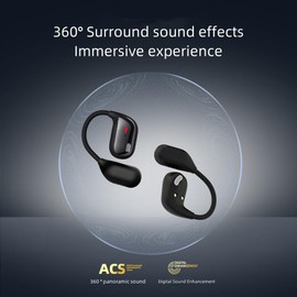 Bluetooth Open Ear Earbuds, Air Conduction Headphones with Hi-Fi Stereo Audio, Touch Control Bluetooth Headphones, Waterproof Sport Earphones with Mic for Android/iOS 500mAh (Yellow)