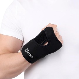 MAXFIT Muñequera Premium, muñequeras para todo tipo de deportes o lesiones, muñequera ortopédica, muñequeras gym, muñequeras crossfit, firmeza, INMOBILIZADOR DE MANO, ferula tunel carpiano, mod ORT521 (Negro, DERECHA)
