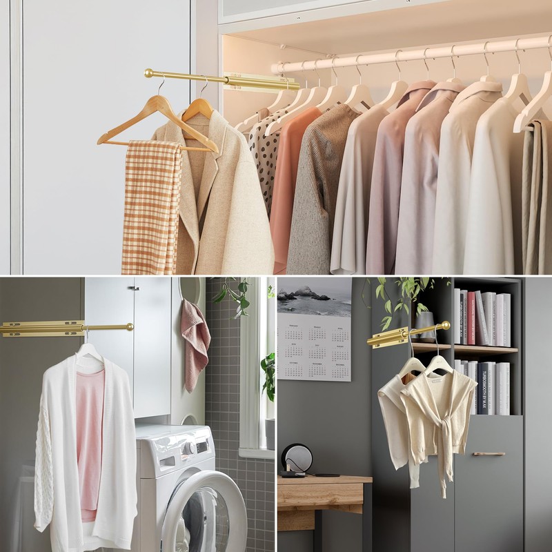 12" Valet Rod Standard for Closet, Slide Out Closet Valet