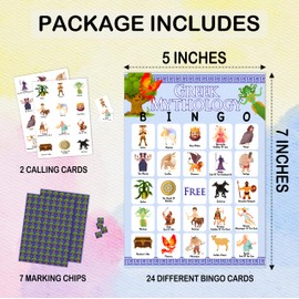 pseuaudo Greek Mythology Bingo Games, Ancient History Travel Trip Bingo Cards, Greek Theme Party Game for Adults Family, Christmas Party Activities, 24 Bingo Sets, A005