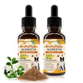 Quercetin for Pets, Dog Quercetin Liquid Drops, Dog Quercetin Herbal Supplement Support Allergy Relief,Immune Health, Respiratory Health, Skin Health, Gluten Free, Non GMO (2 Pack)