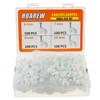HUAREW 4 Sizes 400 Pcs White Plastic Steel Nail Cable