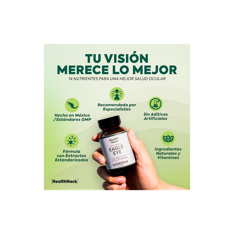Eagle Vsion con Luteína, Zeaxantina, Vitamina E, Zanahoria Health Hack