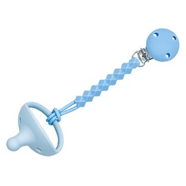 Kids Heroes Chupon con Portachupon Silicon Grado Alimenticio, 3 a 36 Meses (Azul)
