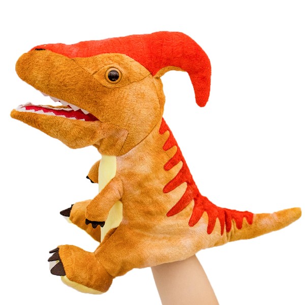 lilizzhoumax Simulation Parasaurolophus Hand Puppet Plush Toy, Stuffed Animal Plush