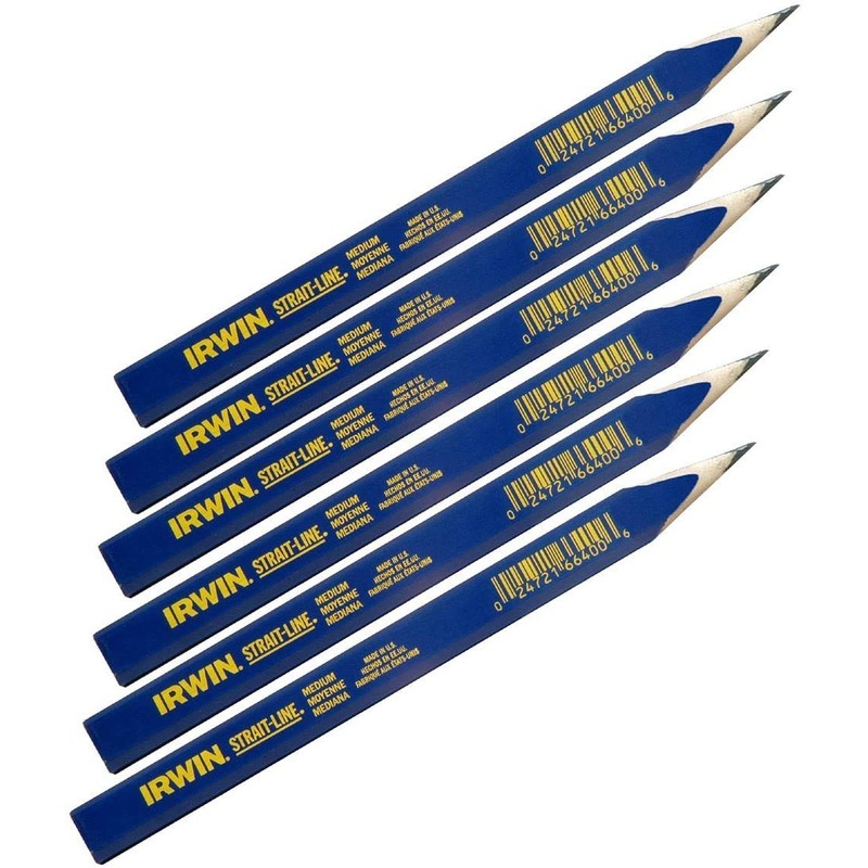 MultiScrew IRWIN Carpenter's Pencil, Medium Lead, 6-Piece Set Loose Irwin