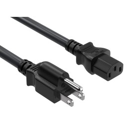 Cable Leader 6 pies 18 AWG 10 Amp 3 clavijas cable de alimentación de CA para computadora, monitor TV IEC320 C13 a NEMA 5-15P