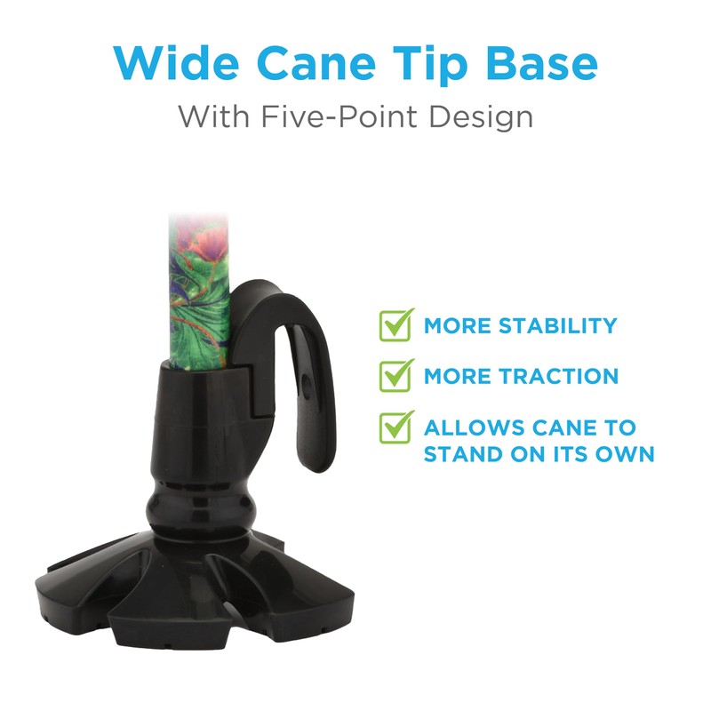 NOVA Shoe Horn Cane Tip, Walking Cane Accessories for Stability