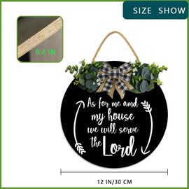 As for Me and My House We Will Serve The Lord Wreaths for Front Door Wood Rustic Wall Signs Plaque for Farmhouse Home Decor Christian Decor Bible Verse Sign