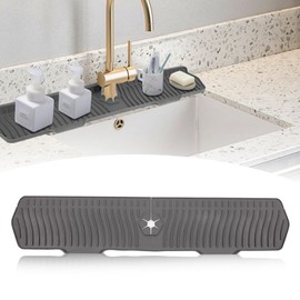 XAUXAGL 30 Inch Sink Splash Guard,Longer Silicone Sink Mat for Kitchen Bathroom,Kitchen Faucet Mat,Silicone Sink Faucet Mat Splash Guard, Drip Protector Splash Countertop (Grey)