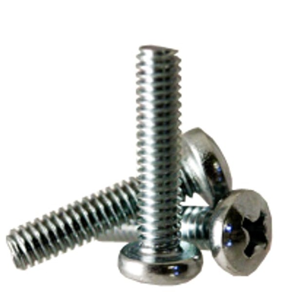 #8-32 x 2 1/2" Machine Screws, Pan Head Phillips, Zinc-Plated