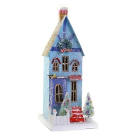 Cody Foster & Co Blue Townhouse Christmas Village Building HOU-341
