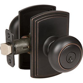 Delaney Hardware 360607 Santo Entrance Door Knob, Edge Oil Rubbed Bronze Entry Door Knob, Front Door Knob, Bronze Door Knob, Contemporary Front Door Knob