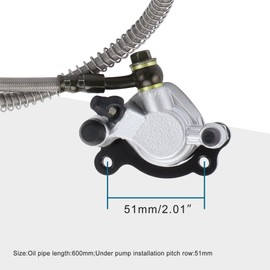 GOOFIT Front Disc Brake Master Cylinder Caliper Assembly with Spare Brake Pads Replacement for 2 Stroke 43cc 49cc FS529 X1 X2 R1 97cc 2.8HP Baja Doodlebug Dirtbug DB30 Mini Bike Pocket Bike