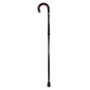 Unisex Black Aluminum Folding Adjustable Walking Cane with Brown Wood
