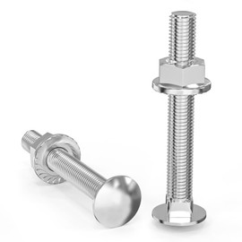 ORTAVA Carriage Bolts M8 x 60 Galvanised DIN 603 (Pack of 20) Fully Threaded with Hex Flange Nut, Made of Carbon Steel, Round-Head Screws