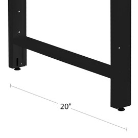 Workbench Table Frame 20" Depth - Black - 30" to 36" Height Adjustable - By BenchPro