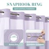 eachope Lavender No Hook Waffle Weave Shower Curtain with snap-in