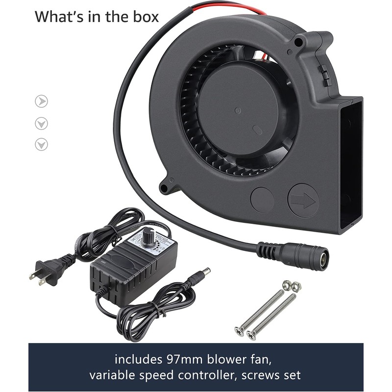 GDSTIME 97mm x 33mm DC Blower, 110V 220V AC Powered