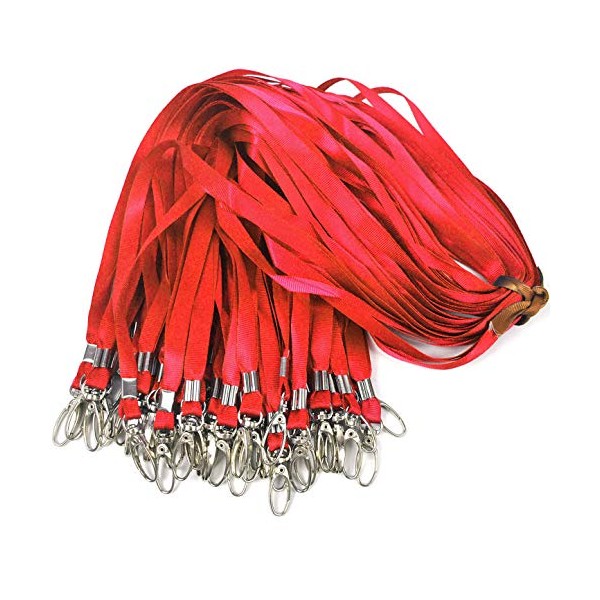 Red Lanyards for Id Badges Nylon Cruise Lanyard Swivel Hooks