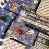 Christmas Wrapping Paper, 8 Sheets Christmas Paper Set with Stickers