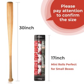 Ribbli Christmas Wrapping Paper 3 Rolls Red Truck Reindeer Christmas Tree Printed Assortment - Mini Roll 17 inch x 120 inch(10feet) Per Roll