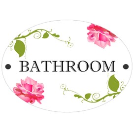 Shabby Chic Bathroom Door Plaque Sign (Bathroom)