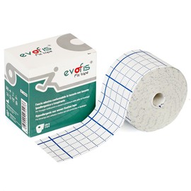 Evofis Sport tape, sports tape, white for compression/fixation of dressings, tape bandage, finger tape, elastic (5 cm x 10 m, white)