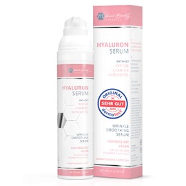 Organic Hyaluronic Serum 100 ml - with Booster Avocado Oil, Peptides and Vitamin E - Vegan, High-Dose Anti-Wrinkle Face Cream for Eyes, Neck and Décolleté with Cross-Cross-Cross-Cross-Cross-Linked Hyaluronic Acid.