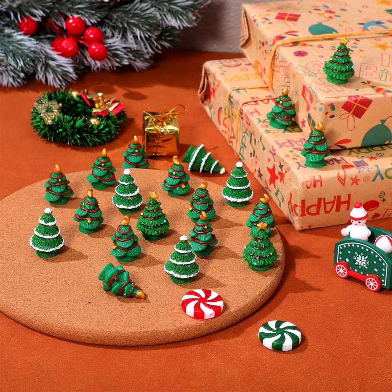 OKUMEYR 30pcs Craft Christmas Tree Mini Christmas Tree Christmas Accessories