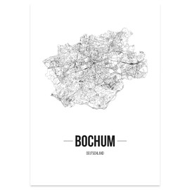 JUNIWORDS City Poster Bochum Choose One Size 21 x 30 cm White Letter B