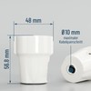 ABSINA 6 x Schuko Coupling White with Strain Relief -