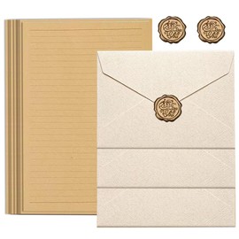 Letter Set Vintage Letter Set Love Letter Greeting Card Rectangle Envelope Letter Craft Stationery Birthday Anniversary Mother's Day Envelopes 3 Envelopes + 10 Stationery + 3 Lacquer Stickers