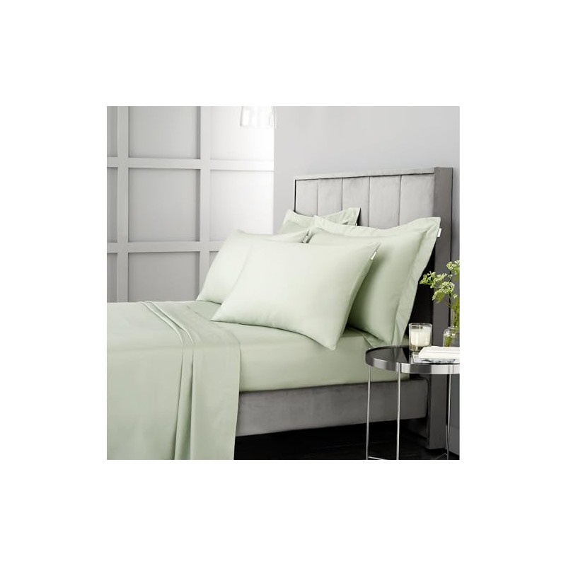 Bianca 400 Thread Count Cotton Sateen Double Fitted Sheet Green