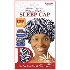 DONNA Deluxe Pattern Sleep Cap Hair Sleep Shower Cap Bonnet Bonnet for Sleeping Hat ZEBRA