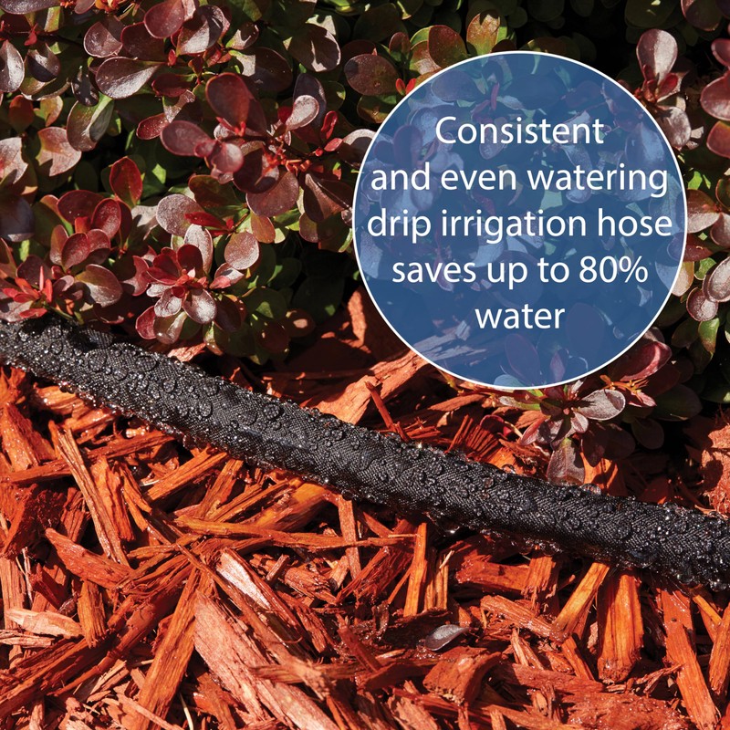 Gilmour 25' Black Flat Weeper Soaker Hose for Garden Beds,