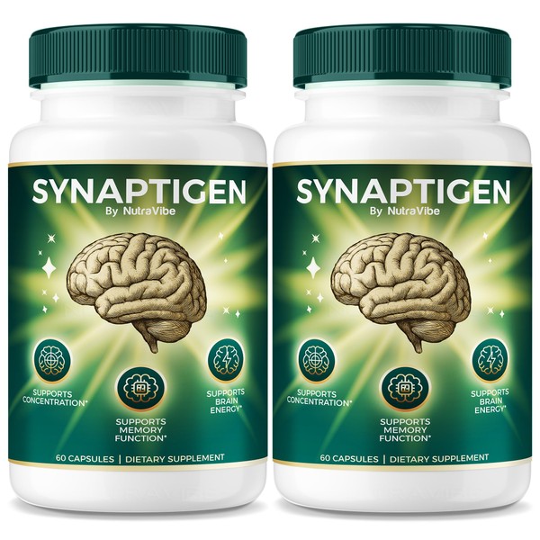 (2 Pack) Synaptigen Capsules – Daily Support for Focus, Clarity,