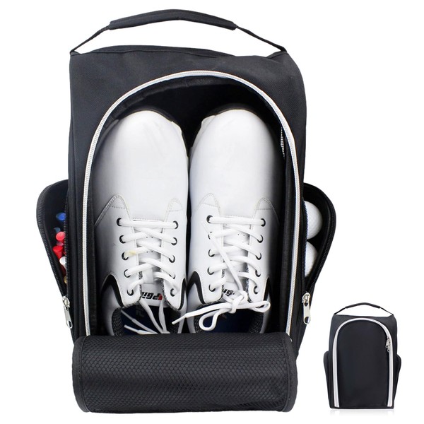 Golf Shoe Bag Golf Accessories Bag Rugby Boot Bag with Pocket Sport Shoes Bag Waterproof Football Boot Bag for Walking Travel Storage Men Women Kids