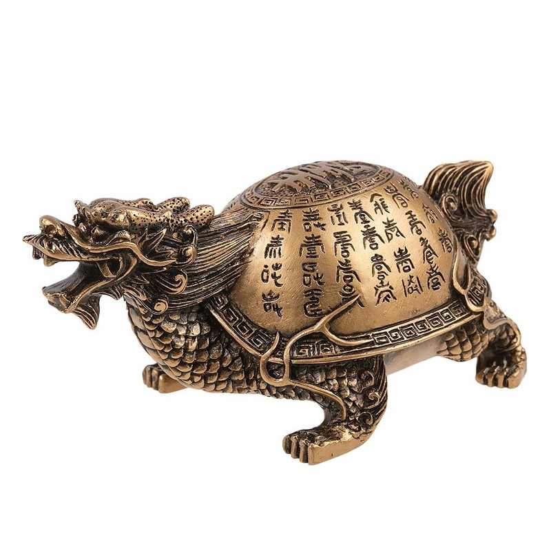 lachineuse Feng Shui Turtle Dragon Gold 13.5cm x 6.5cm x