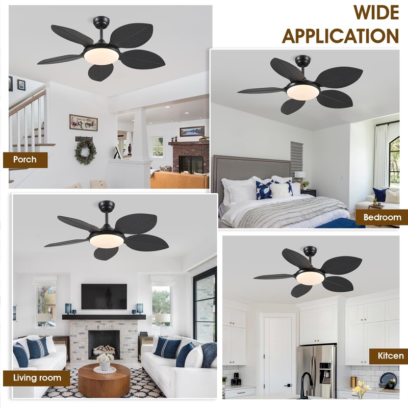 Wiviniya Ceiling Fans with Lights and Remote/APP Control, 48 Inch
