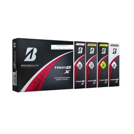Bridgestone B4MXJ Tour B X Golf Balls, 2024 Model, 12 Balls, Multicolor Ball Pack (White x 3, Pearl White x 3, Yellow x 3, Corporate Color (Brand Logo Coloring) x 3)
