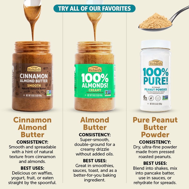 Crazy Richard's All-Natural Vegan Peanut Butter with No Added Sugar
