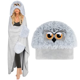 Moyel Owl Wearable Blanket Hoodie Funny Hooded Blanket Christmas Birthday Gifts for Women Mom Friends Wife Girlfriend Owl Gifts for Her on Anniversary Mothers Day Valentines Day