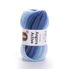 1 Skein YarnArt Angora Active Knitting Yarn, 25% Mohair 75% Acrylic, 100 g (3.5 oz), 500 m (546 yd), Yarn Weight 0: Lace, Variegated - 842