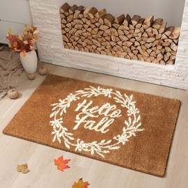 HunnmingRe Hello Fall Door Mat Welcome Autumn Thanksgiving Orange Outdoor Rug 48 x 30 Inch Floor Mat Non Slip Autumn Harvest Vintage Bathroom Thanksiving Decor Welcome Mats