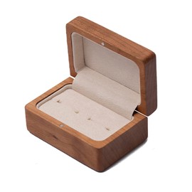 CrweanWcee Ring Case, Mini Ring Case, Wooden Pairing Case, Pair Proposal, Simple, Luxury, Stylish, Gift Box, Small, Portable, Portable (2 Pieces, Black Cherry)